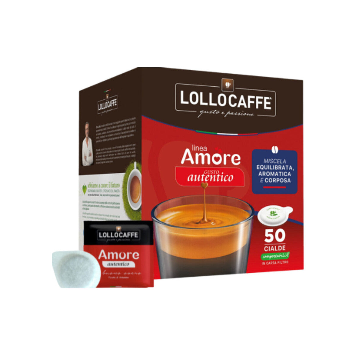 Lollo Caffè Amore Caffè Autentico 50 E.S.E. Pads