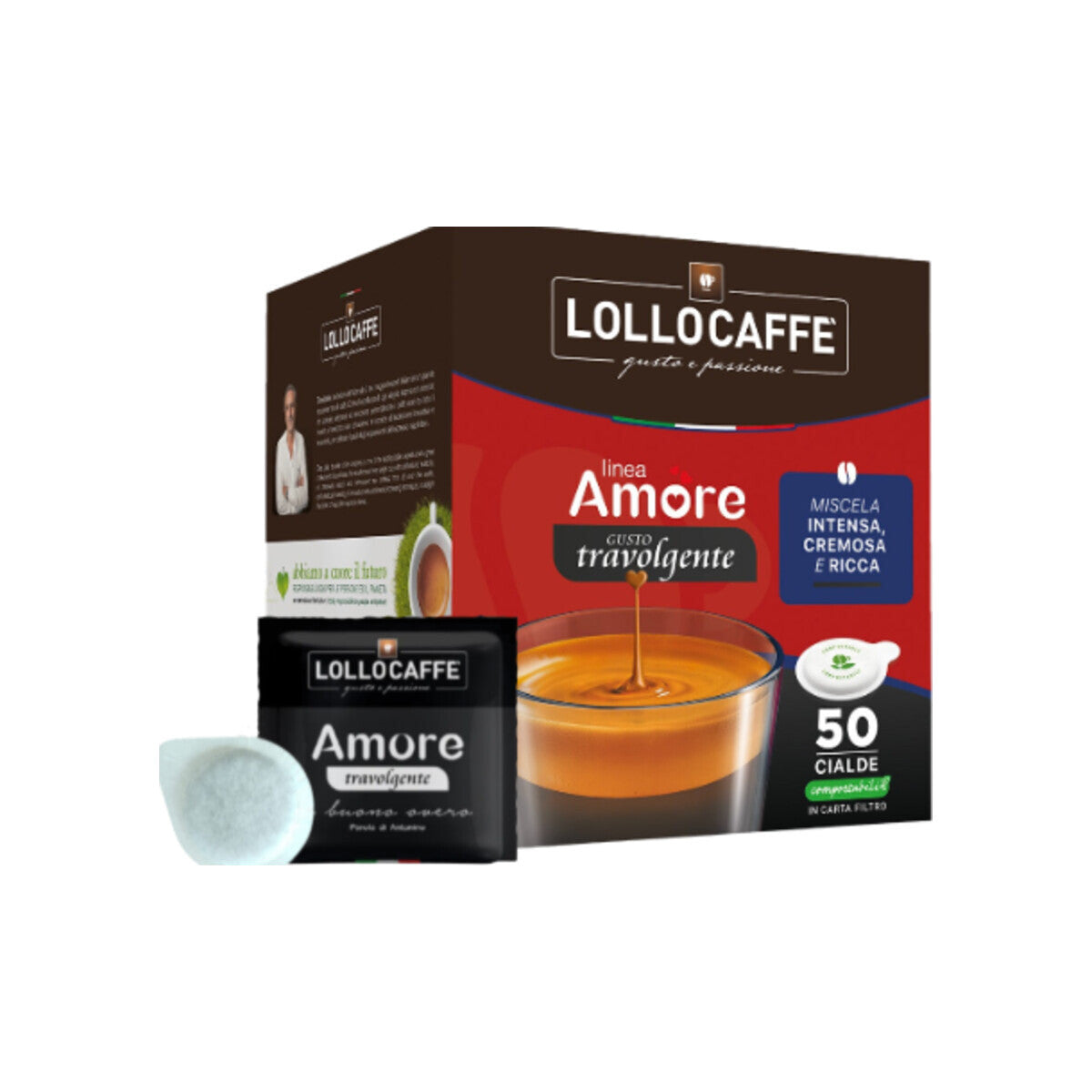 Lollo Caffè Amore Caffè Travolgente 50 E.S.E. Pads
