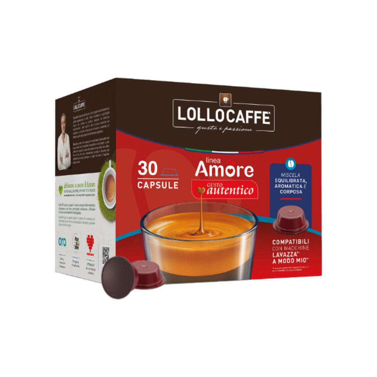 LOLLO CAFFÈ Linea Amore Autentico Lavazza® A Modo Mio kompatibel* – 30er Pack